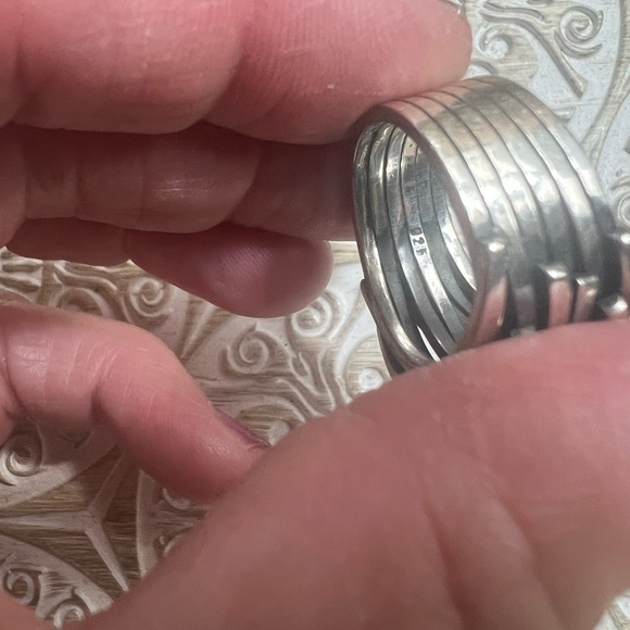 Artisan Modern Wide Chunky Sterling Silver Band Ring Solid Size 9 - Picture 11 of 16